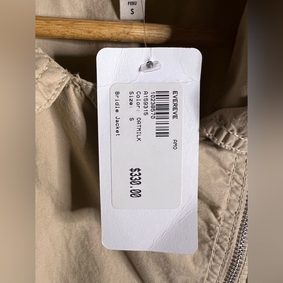 AMO DENIM BRIDLE JACKET - OATMILK Color. Size Small. NWT bomber, classic - Picture 12 of 13